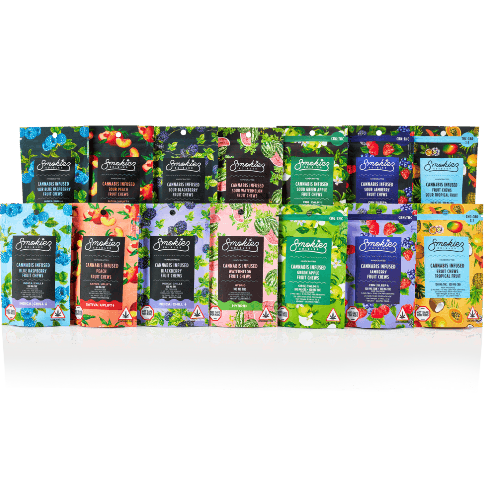 PNW Smokiez Fruit Chews Tropical Sour 1:1 CBD