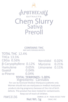 Chem Slurry Flower Joint - Sativa 1g