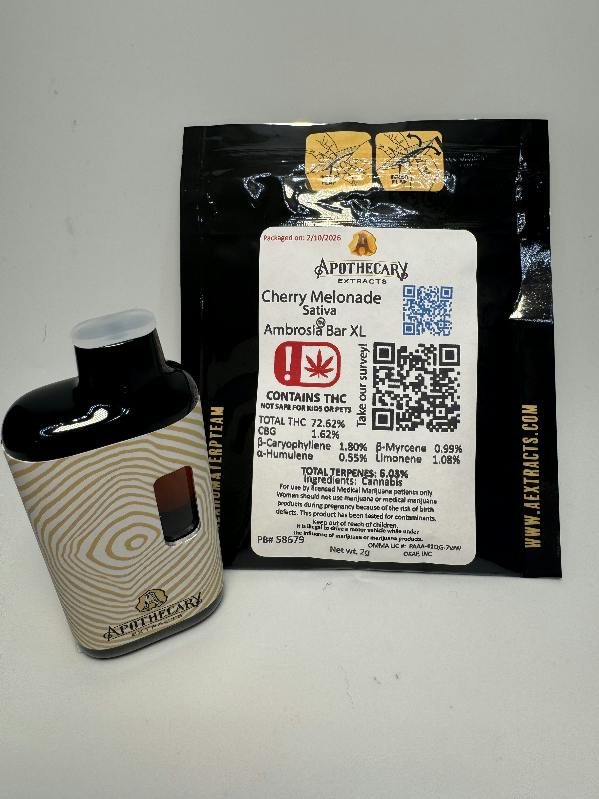 Cherry Melonade Live Resin Ambrosia Bar XL- Sativa 2g