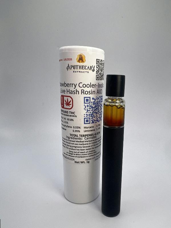 Strawberry Cooler Live Hash Rosin AIO - Indica 1g