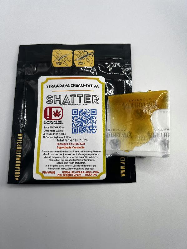 Strawpaya Cream Shatter - Sativa 1g