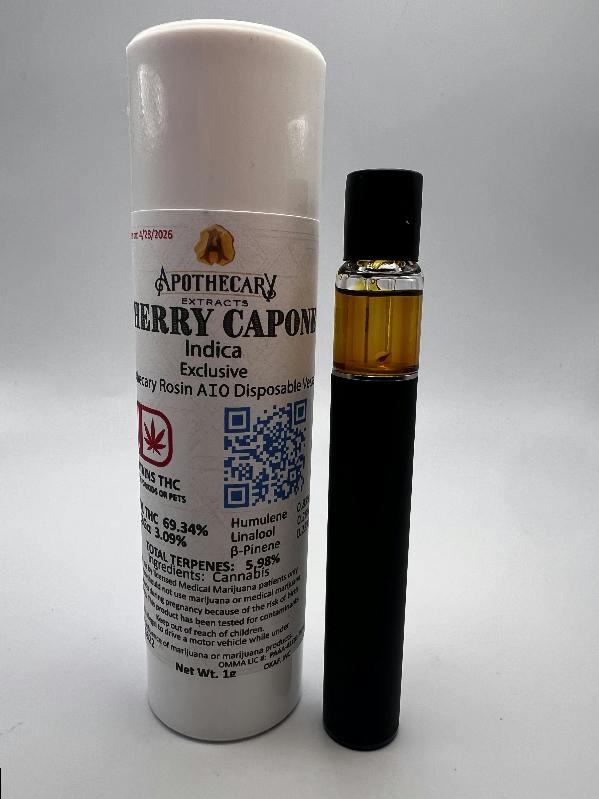 Cherry Capone Live Hash Rosin AIO - Indica 1g