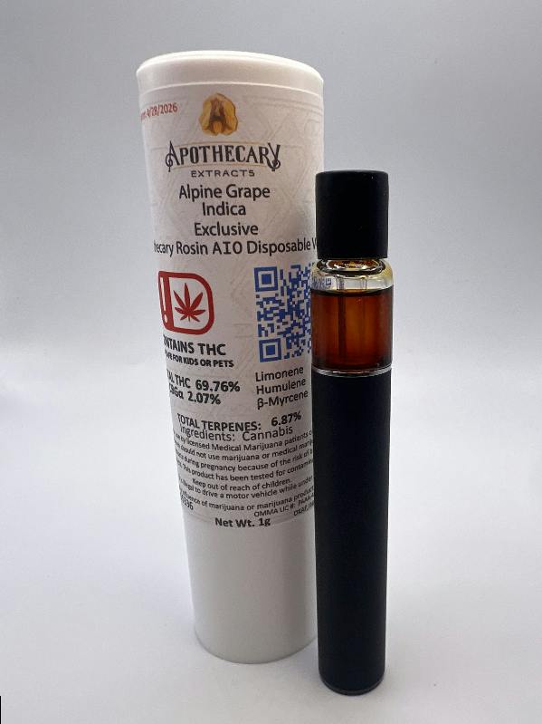 Alpine Grape Live Hash Rosin AIO - Indica 1g