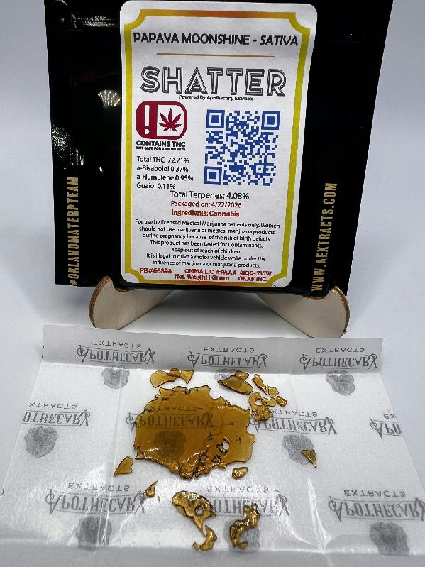 Papaya Moonshine Shatter - Sativa 1g
