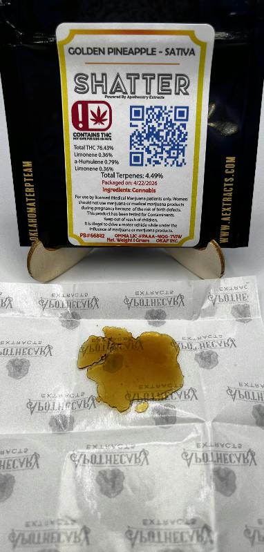 Golden Pineapple Shatter - Sativa 1g