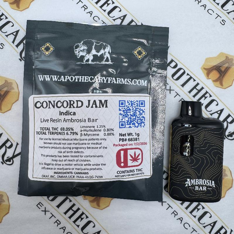 Concord Jam Live Resin Ambrosia Bar - Indica 1g