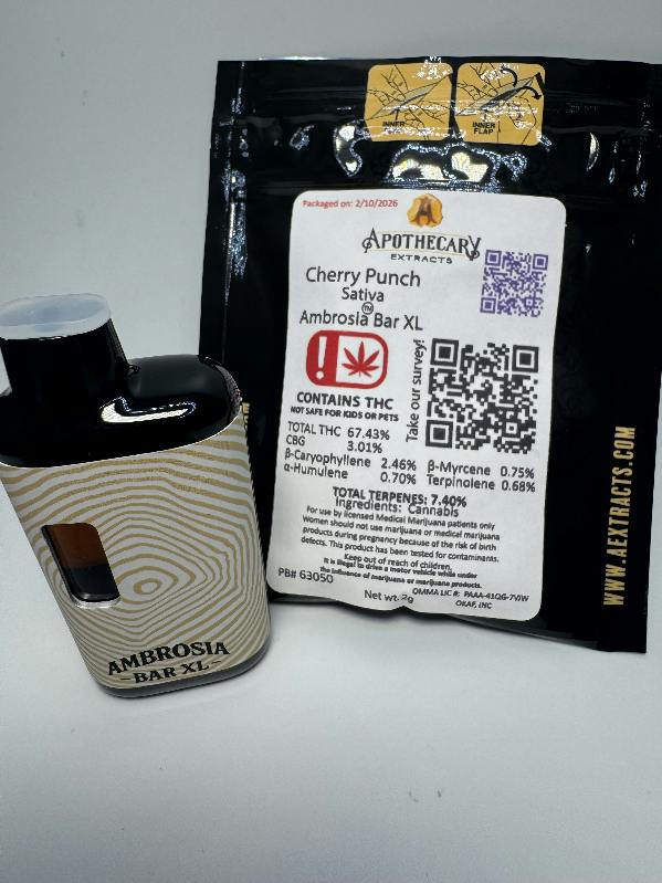Cherry Punch Live Resin Ambrosia Bar XL - Sativa 2g