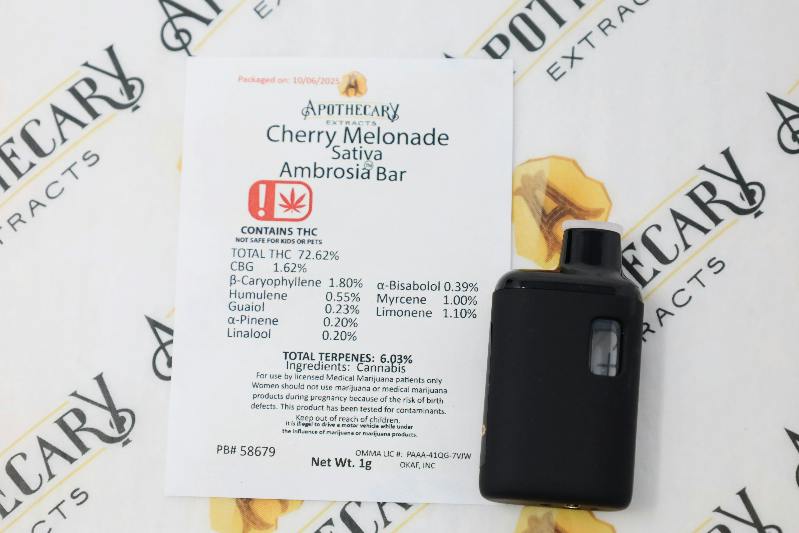 Cherry Melonade Live Resin Ambrosia Bar - Sativa 1g