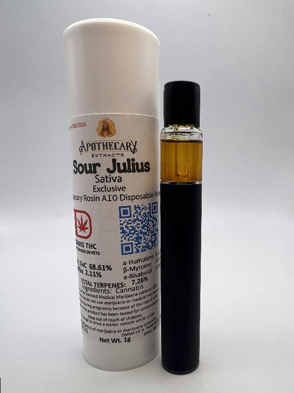 Sour Julius Live Hash Rosin AIO - Sativa 1g