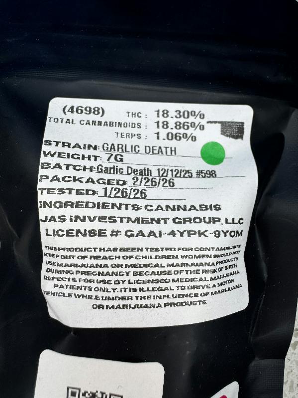 7 Leaf Garlic Death Tier 1 Flower - Indica 7g