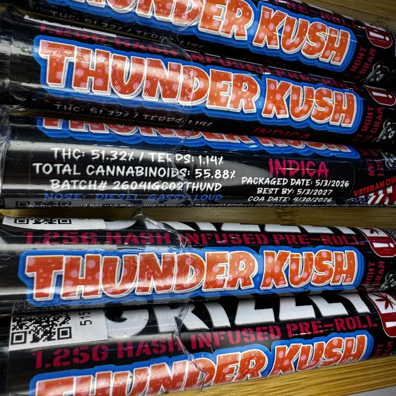 GRIZZLY - Thunder Kush - 1.2g Infused Joint - Indica