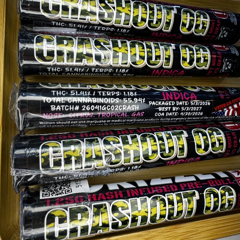 GRIZZLY - Crashout OG - 1.2g Infused Joint - Indica