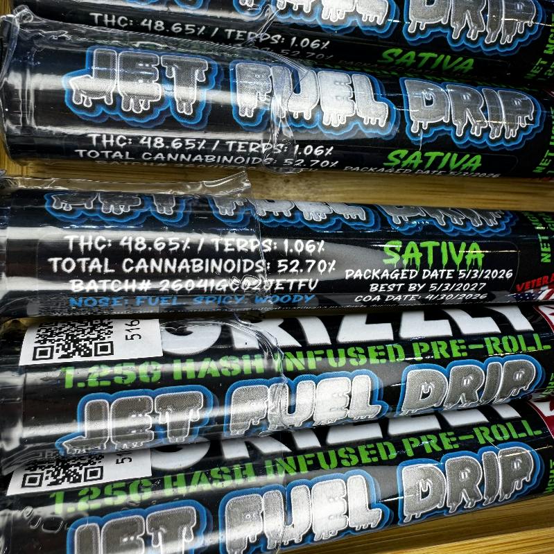 GRIZZLY - Jet Fuel Drip - 1.2g Infused Joint - Sativa