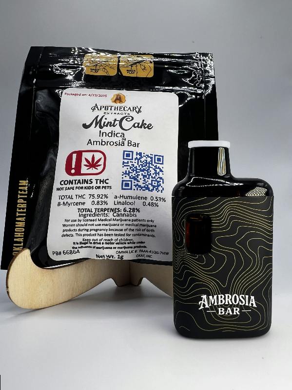 Mint Cake Live Resin Ambrosia Bar- Indica 1g