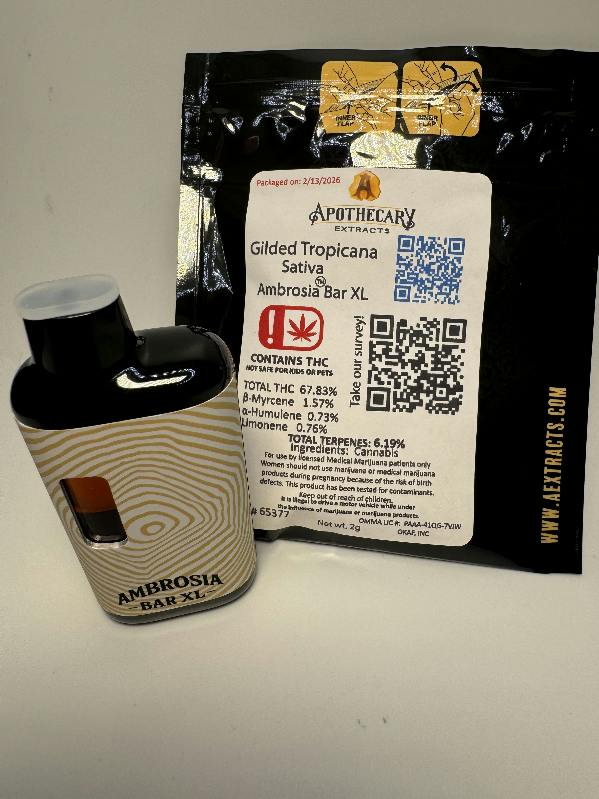 Gilded Tropicana Live Resin Ambrosia Bar XL - Sativa 2g