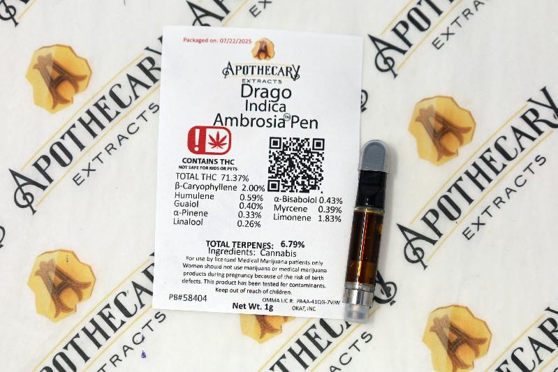 Drago Live Hash Rosin Pen - Indica 1g