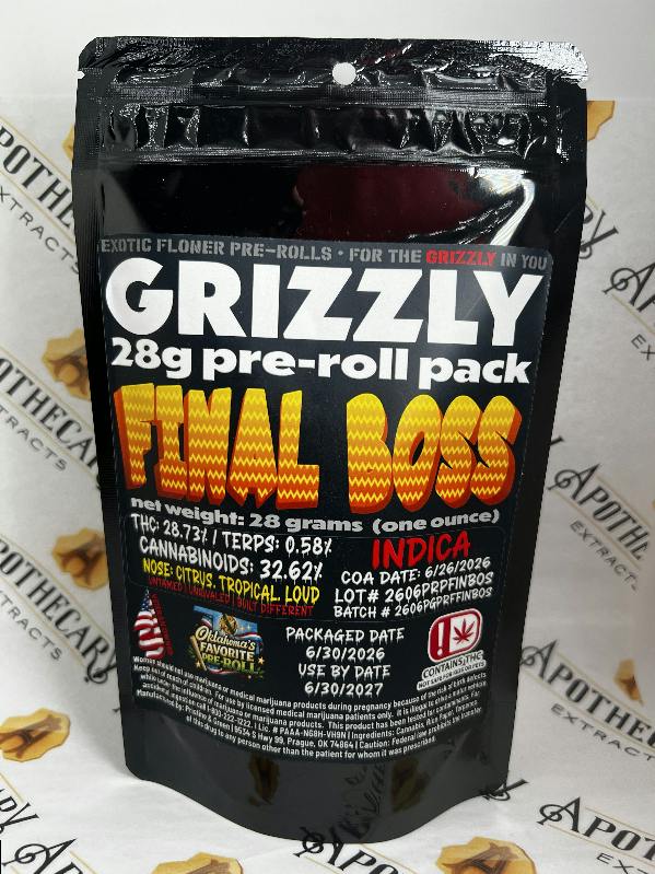 GRIZZLY - Final Boss - 28G Flower Joint Pack - Sativa