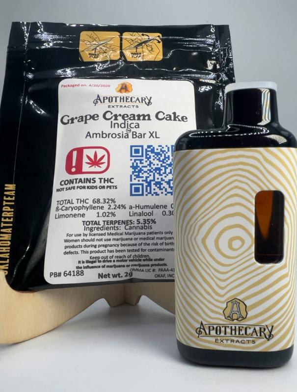 Grape Cream Cake Live Resin Ambrosia Bar XL - Indica 2g