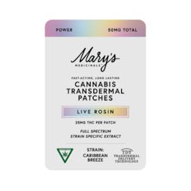 Mary's Medicinals | Live Rosin Transdermal Patch | 25mg x 2