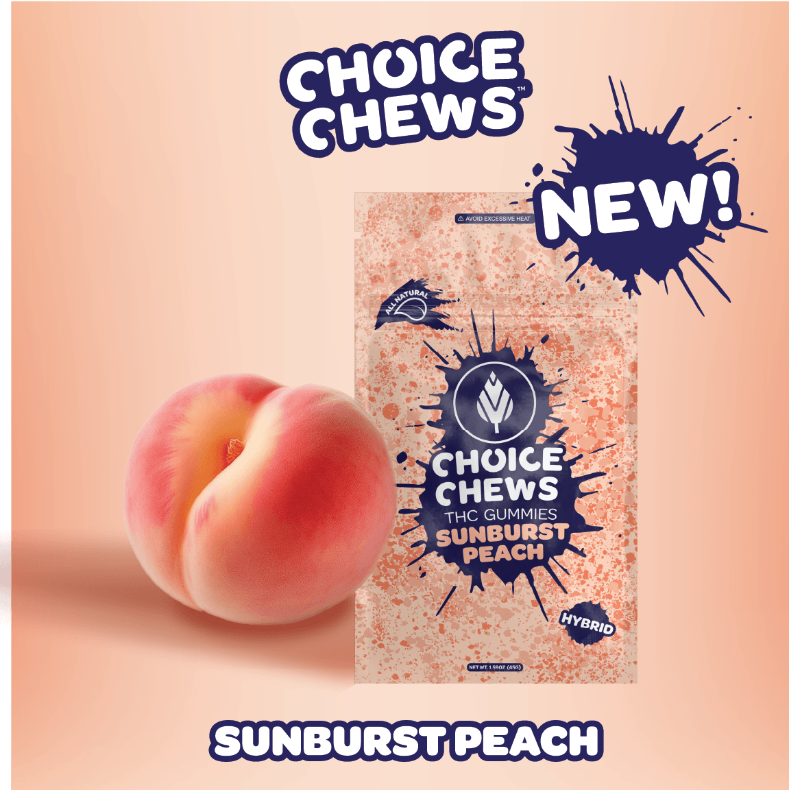 CHOICE - Sunburst Peach Gummies 200mg