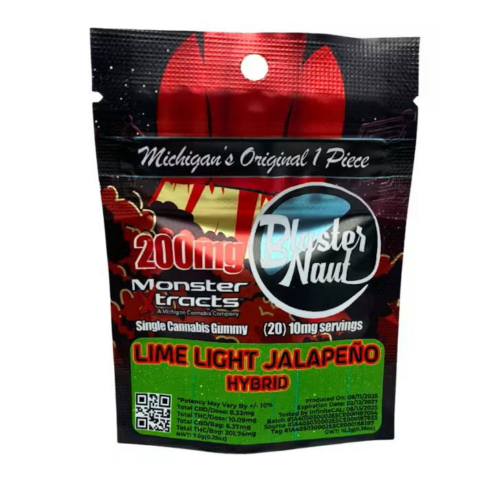 Monster Xtracts - Lime Light Jalapeño Blaster Naut Single Gummy 200mg