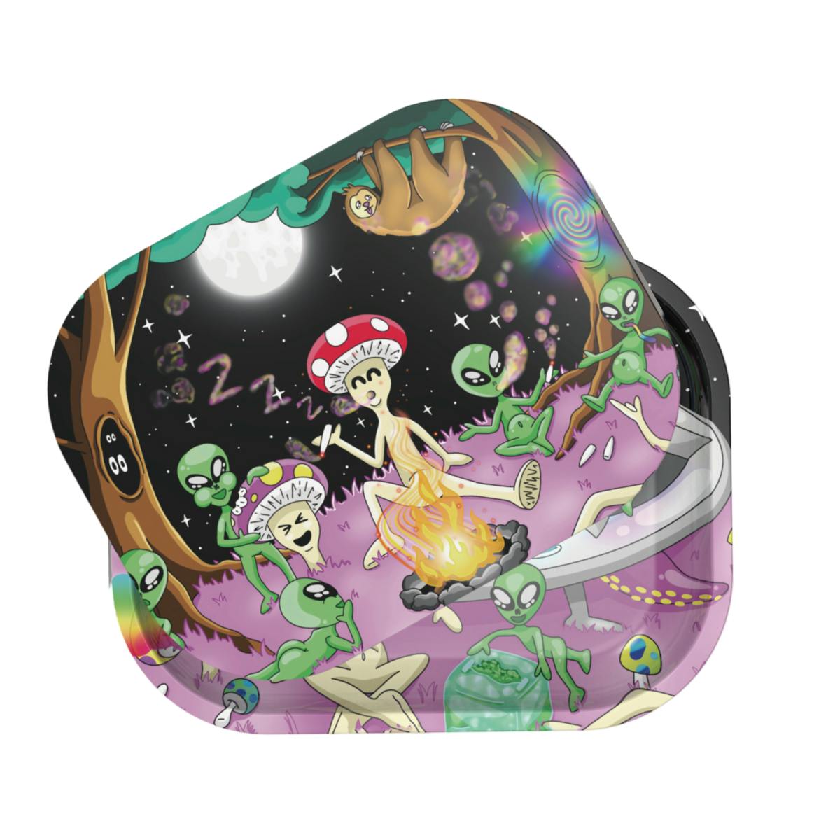 Rolling Tray with Magnetic Cover (5x7) - Intergalactic Trip by Bangerooo