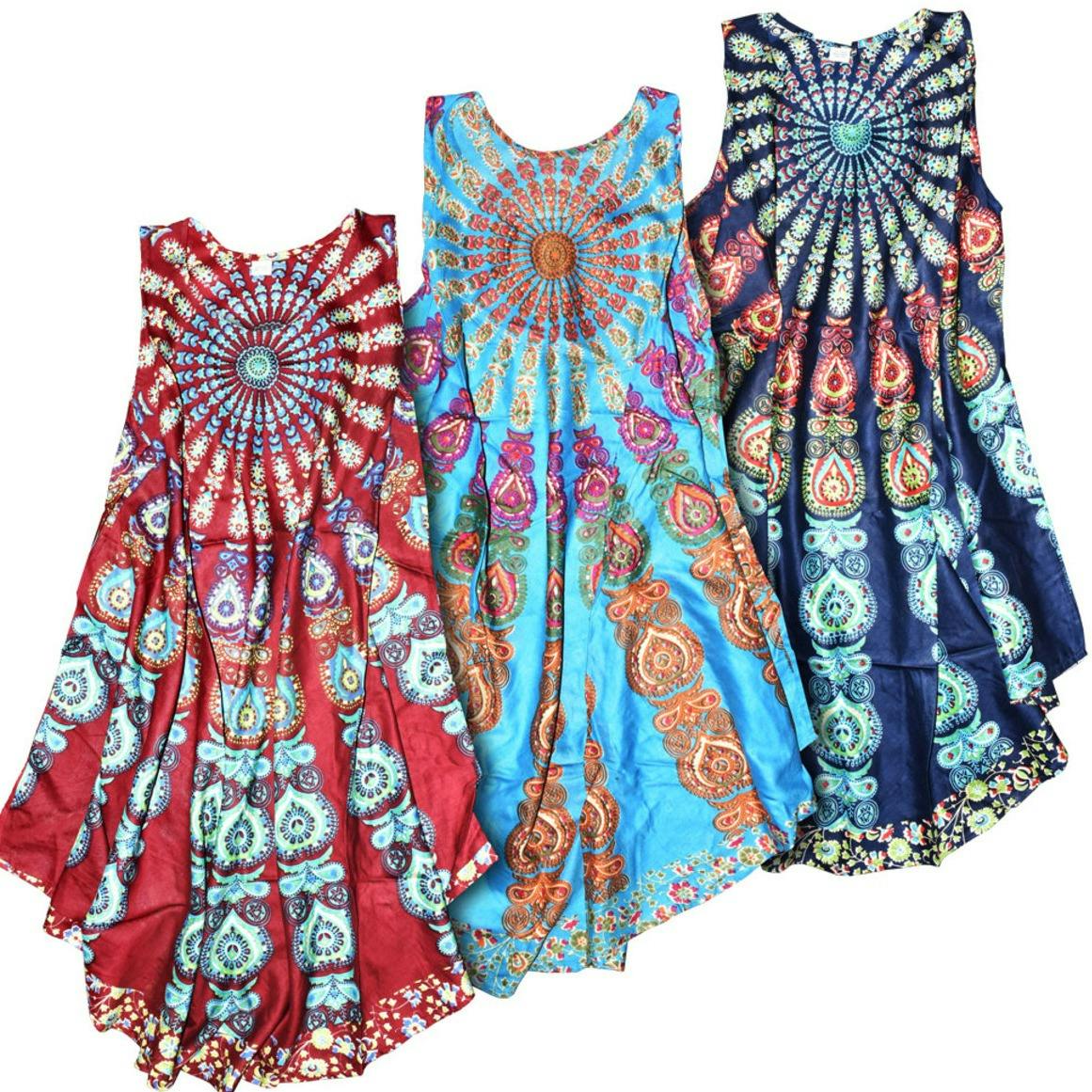 Bronco Distribution | Peacock Pattern Dress | One Size