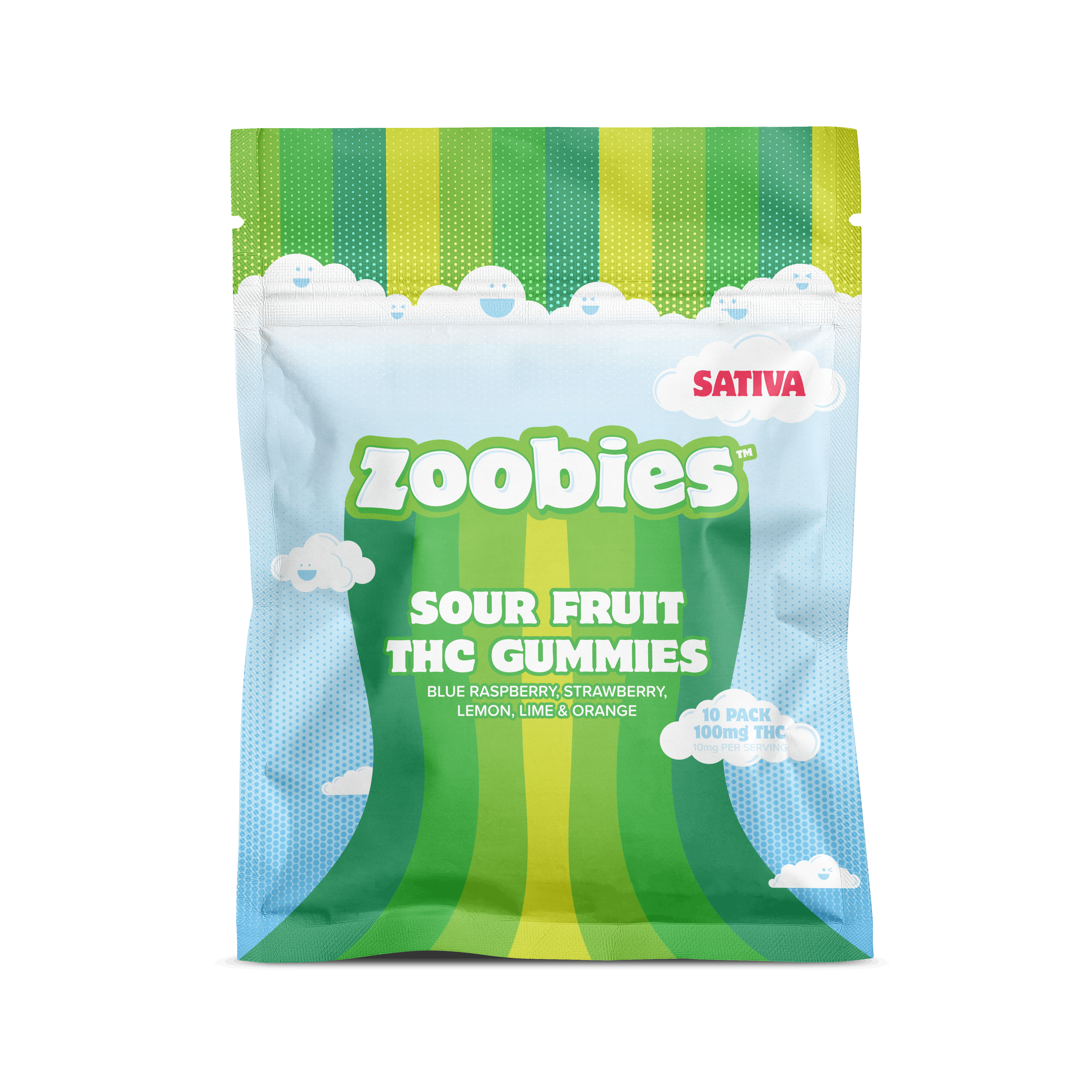Zoobies | Sour Fruit | Sativa Gummies | 100mg | 10ct | 10mg/ea by Zoobies