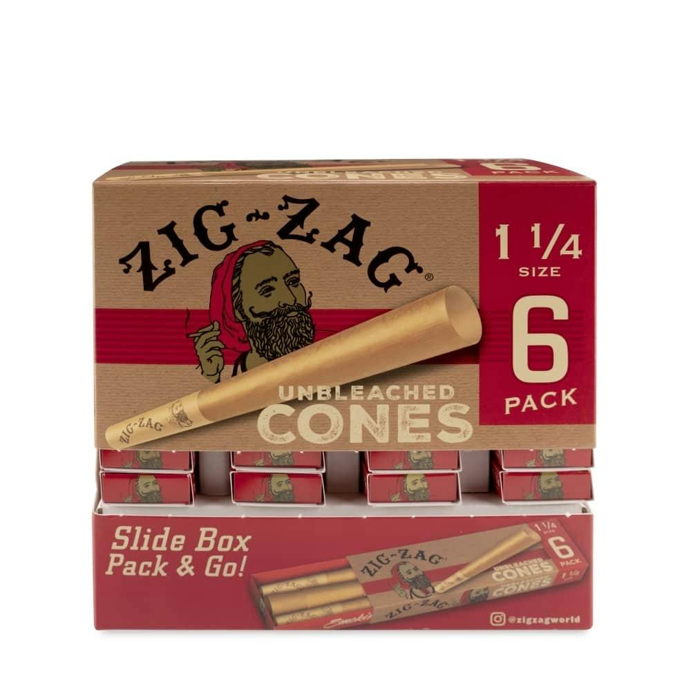 ZIG ZAG Unbleached 6PK Pre-Rolled Cones