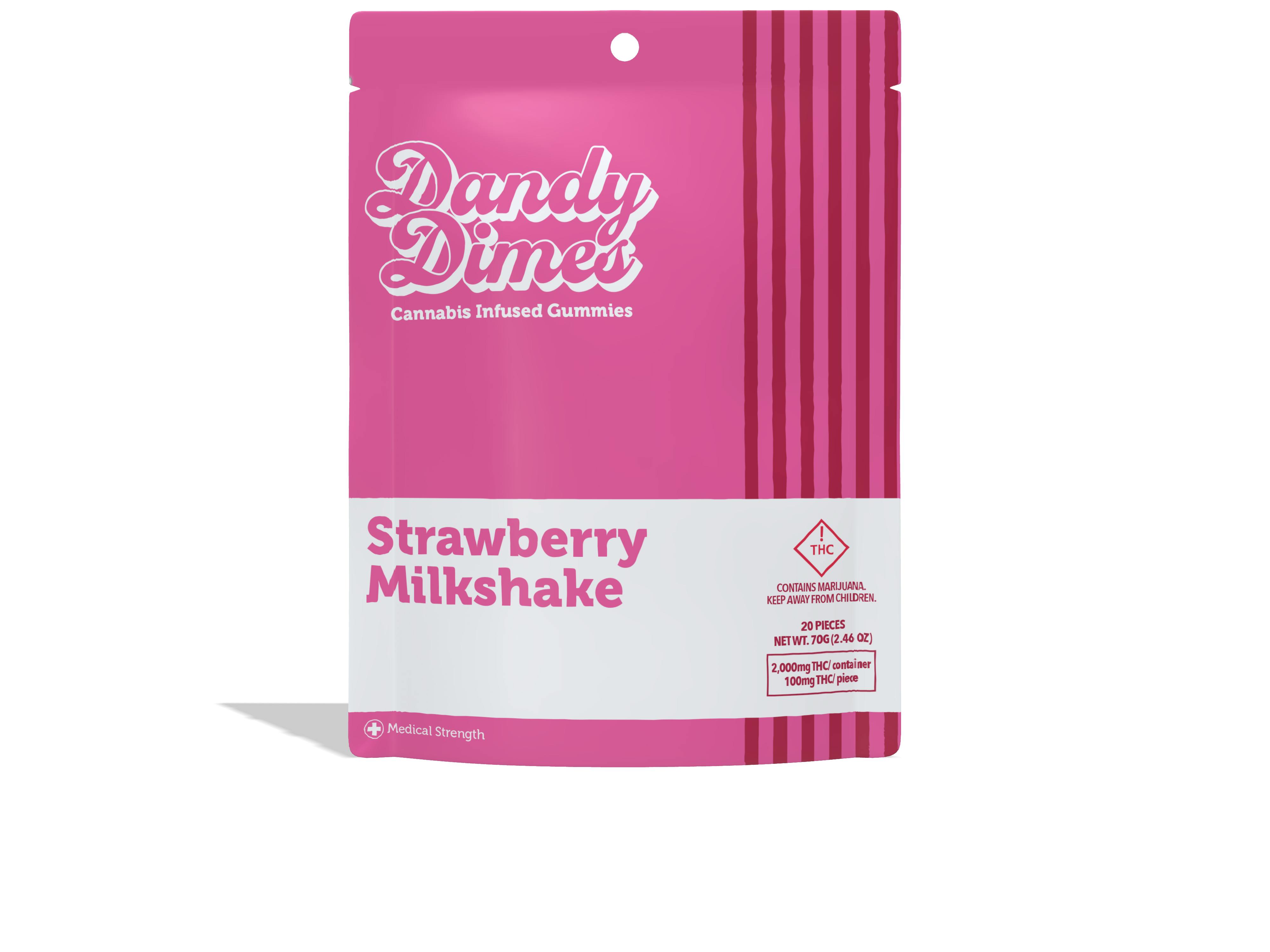 Dandy Dimes - Strawberry Milkshake Gummies 2000mg