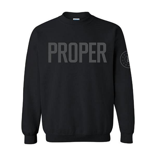 Black Proper Puffy Print Crewneck