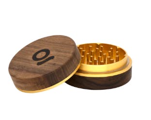 Ongrok 2pc 3in Walnut Wood Metal Grinder - Gold