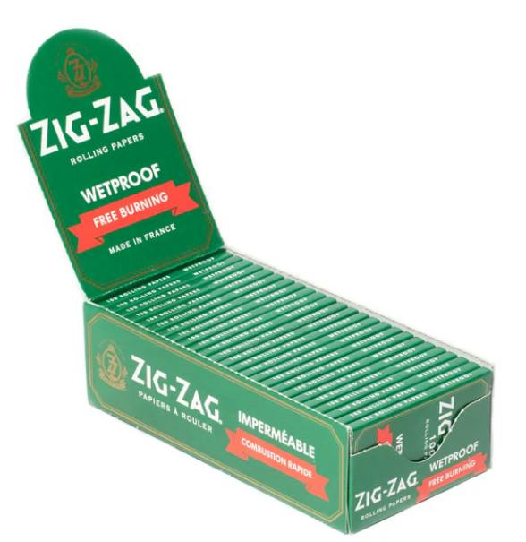 Zig Zag Single Wide Papers - Green Wetproof Rolling Papers
