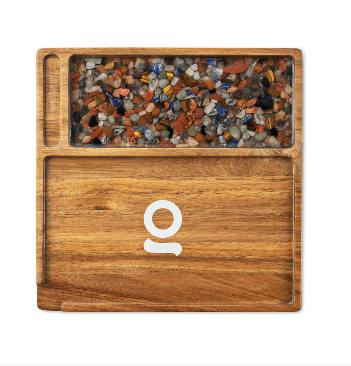 Ongrok Acacia Wood Tray : Multi Stone