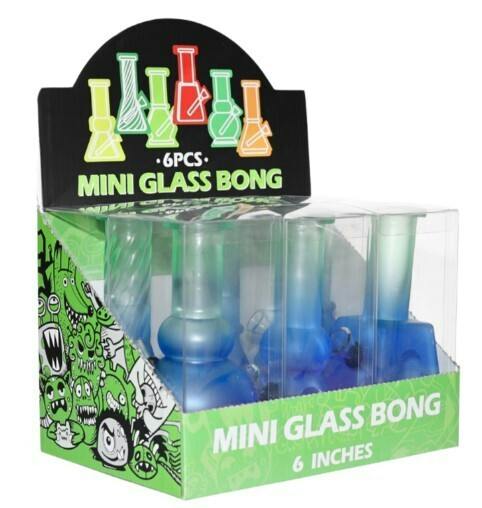6" Mini Glass Bong - Neon Glow