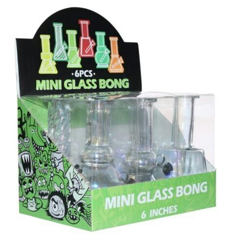 6" Mini Glass Bong - Iridescent Ice