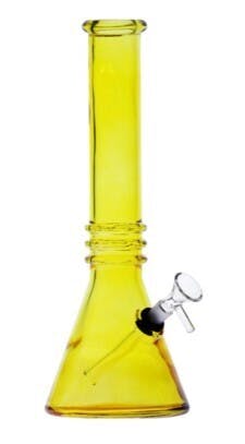 Blueberry Bong - 12" Triple Ring Glass Bong - Gold