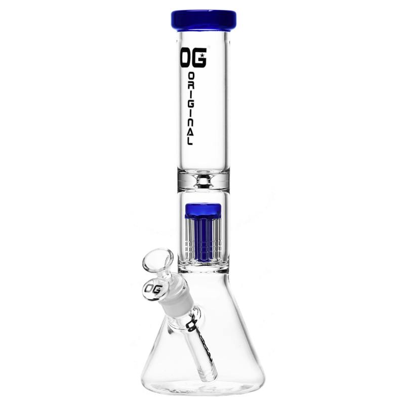 12" OG Original Colored Tree Perc Beaker Bong - Blue