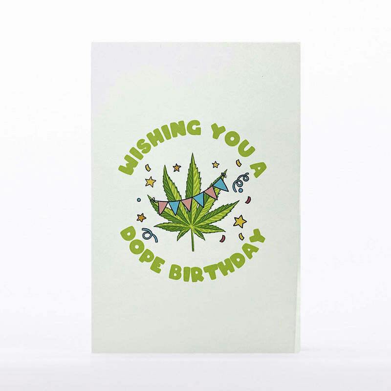 Cannabis Leaf 3D Pop-up Cards - Dope B-Day