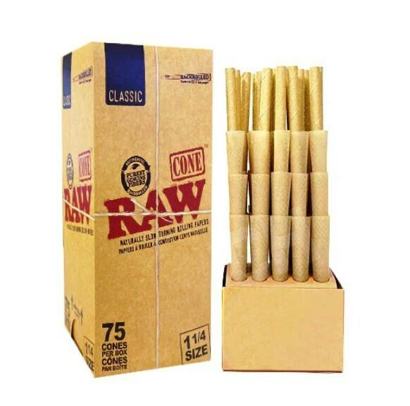 RAW Paper Cones - 1 1/4 Classic Cones - 75 pack