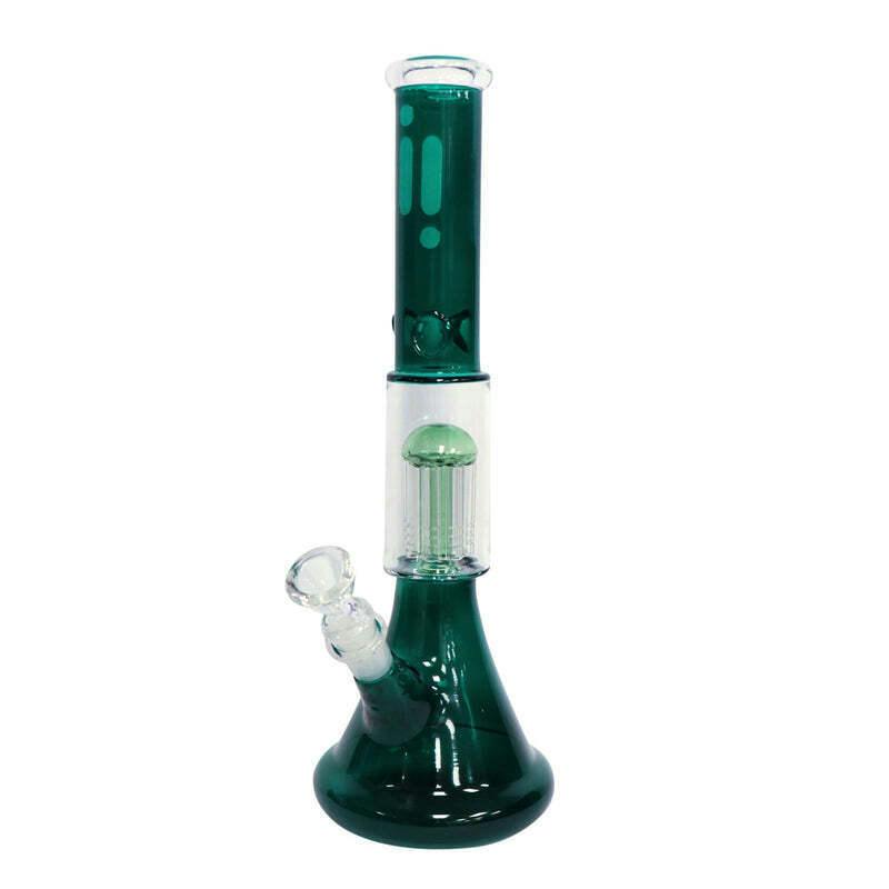 14" Infyniti Brand Water Pipe with Tree Perc and Ice Catcher - Green