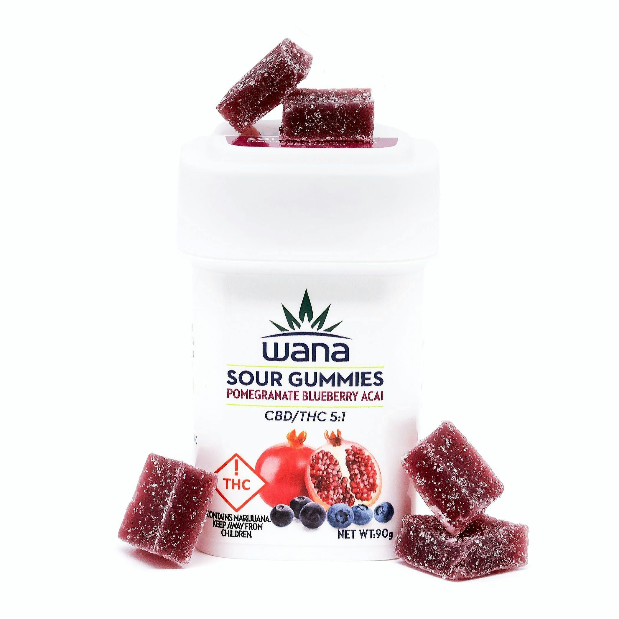 Wana | Pomegranate Blueberry Acai | Sour Gummies | 20pk