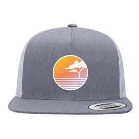 Vaporwave Trucker Hat - Heather Grey/White