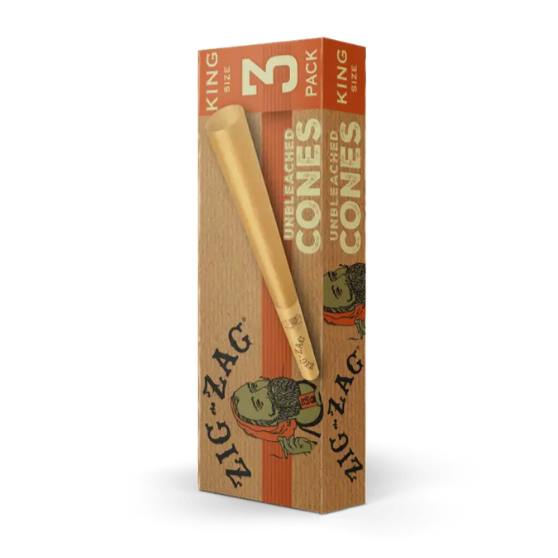 Zig Zag King Size Cones 3pk - Unbleached