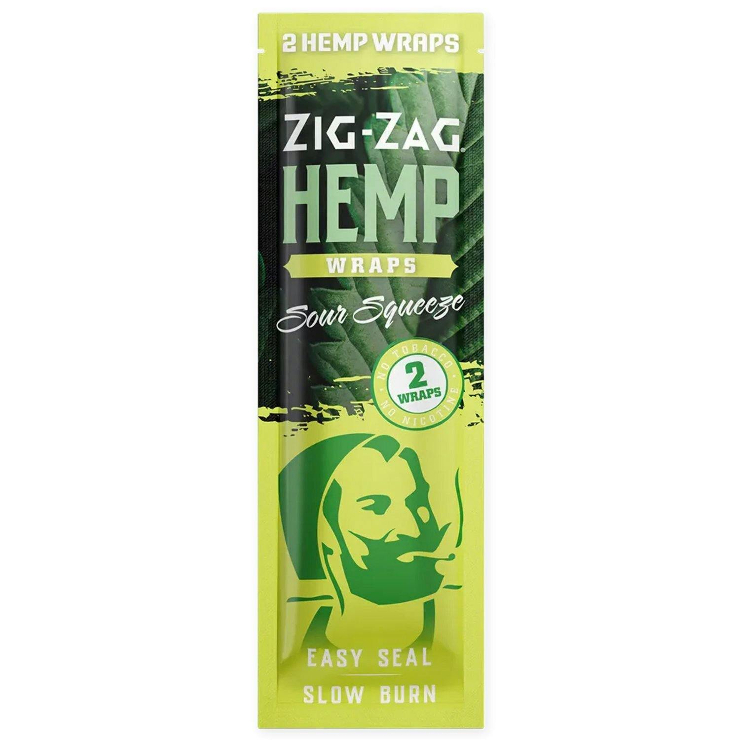 Zig Zag Hemp Wraps 2pk - Sour Squeeze