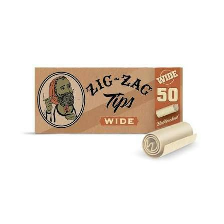 Zig Zag Tips Wide Unbleached 50ct