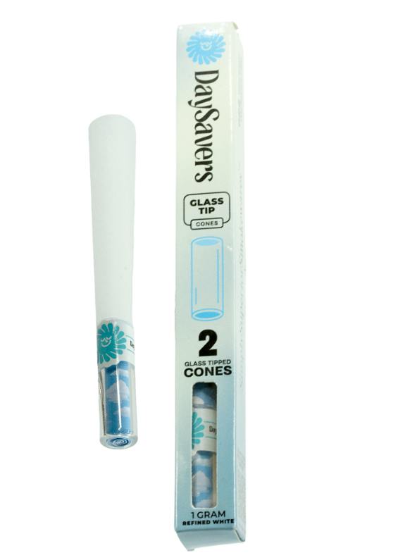 Day Savers 2pk Glass Tipped Cones - Refined White Each