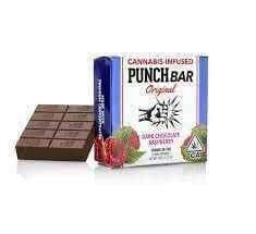 Punch Edibles Solventless Raspberry Dark Chocolate Bar 100mg