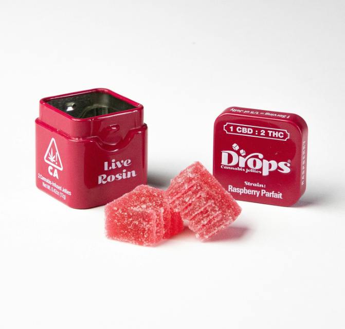 Drops Raspberry Live Rosin Gummies 2Pk