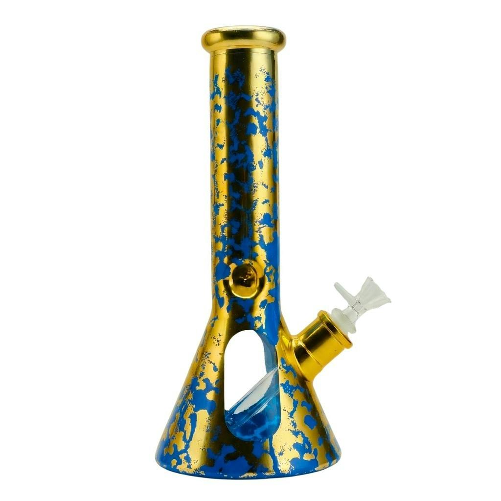Karma - Glass Bong - 12.5" 7mm - Metallic Blue
